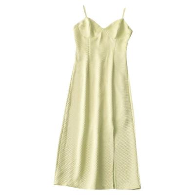 夏醋酸纤维连衣裙女提花吊带裙