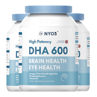 【自营】NYO3高DHA青少年学生鱼油增强补备考记忆力高中考生脑3瓶