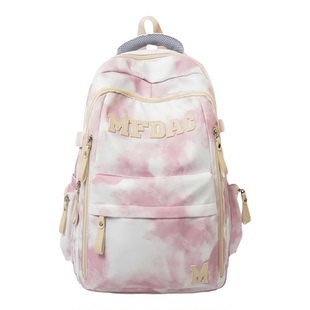 高中生书包初中女生高颜值小众上学背包男小学生双肩包大学生扎染