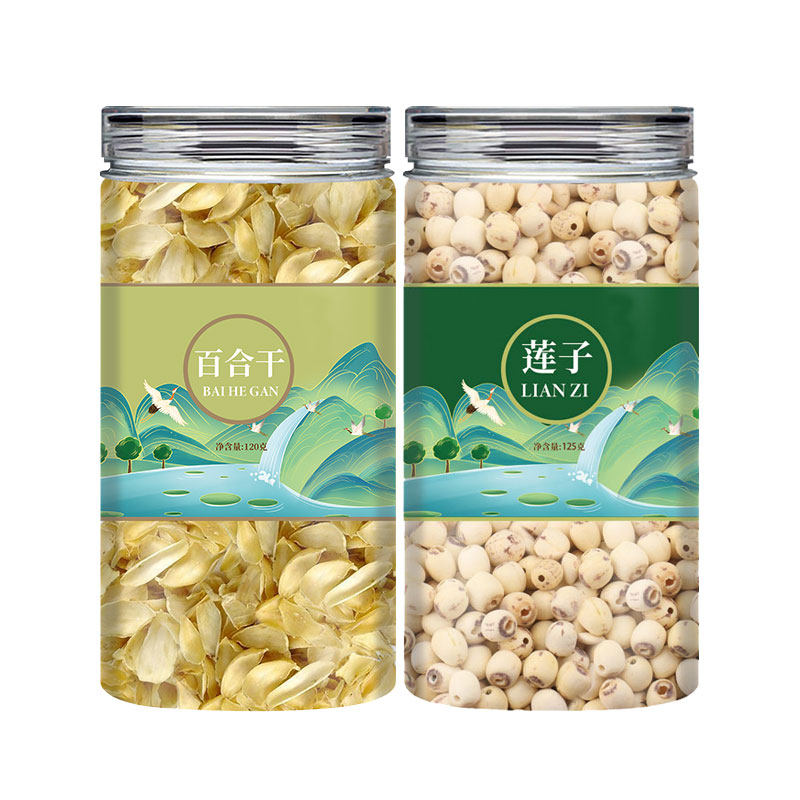 百合莲子组合装新鲜干货食用龙牙去芯白莲子搭红枣桂圆泡茶喝熬粥
