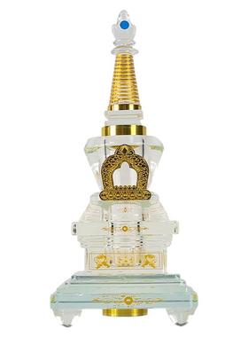 水晶七色渐变光供佛舍利塔