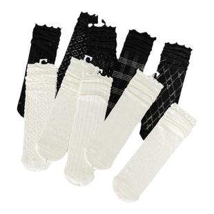 白色蕾丝长袜子女玻璃丝棉中筒袜秋季薄款日系jk玛丽珍鞋堆堆袜