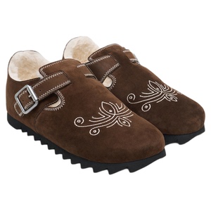 金晨同款lost in echo2025冬季新款刺绣包头仿麂皮加绒雪地勃肯鞋