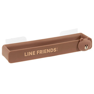 LINE FRIENDS布朗熊浴室拖鞋架壁挂免打孔墙壁门后沥水鞋子置物架