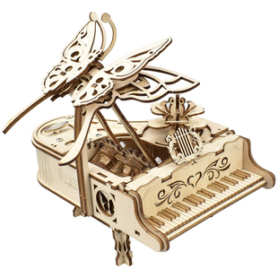 童木趣八音盒木质拼装模型钢琴3d立体拼图手工diy材料包木制摆件