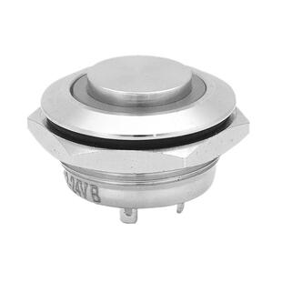 自复位点动超短行程薄金属按钮带灯防溅水轻触开关12/16/19/22mm