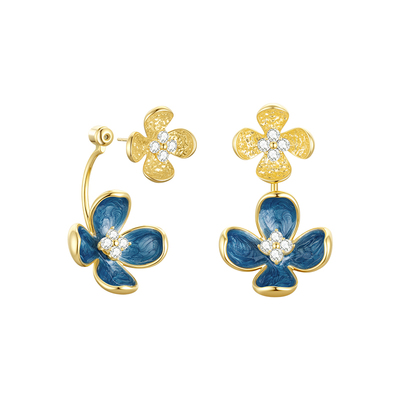 EAUFLORA花兮耳环独特小众设计感纯银针耳饰红色耳钉闺蜜生日礼物