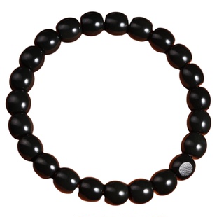 新疆籽料黑青玉和田玉老型珠手串9.5/8.8mm鼓型珠手链