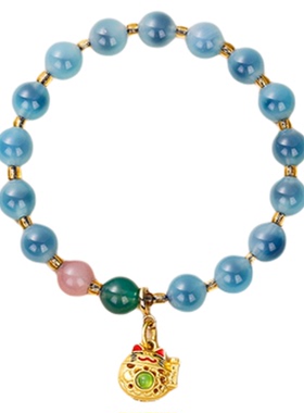 【杭州灵隐官方】金箔琉璃手串