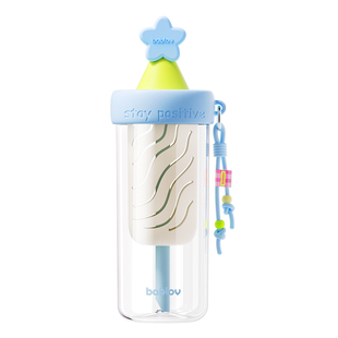 bablov吸管杯女生高颜值玻璃杯学生上学专用水杯夏日便携新款杯子