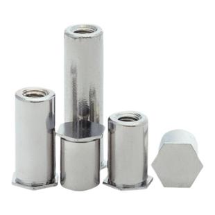 304不锈钢盲孔压铆螺柱BSOS六角压铆螺母柱M2M2.5M3M4M5M6M8