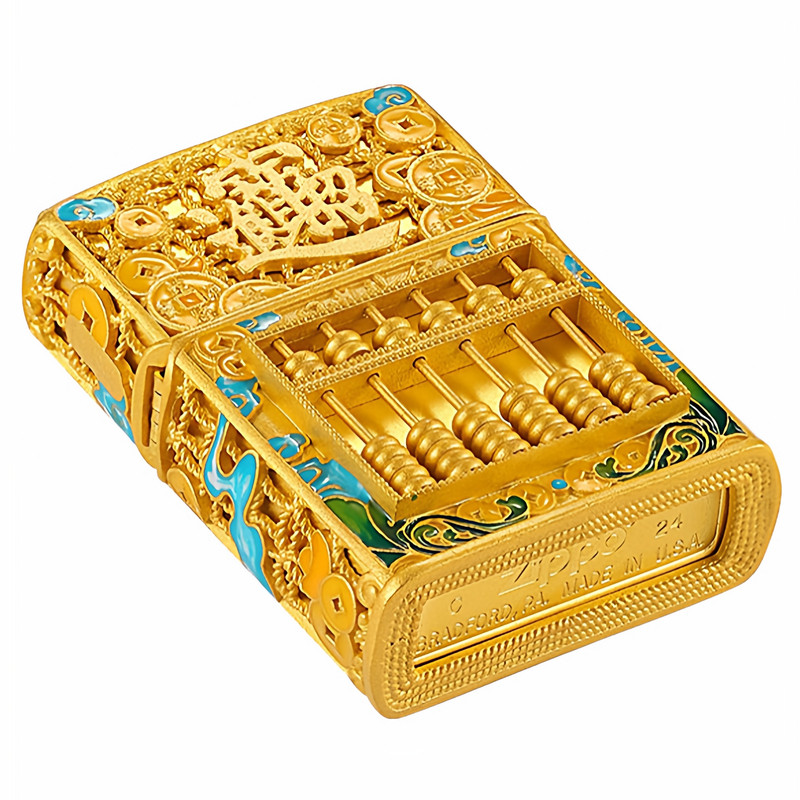 zippo打火机八方来财幸运算盘