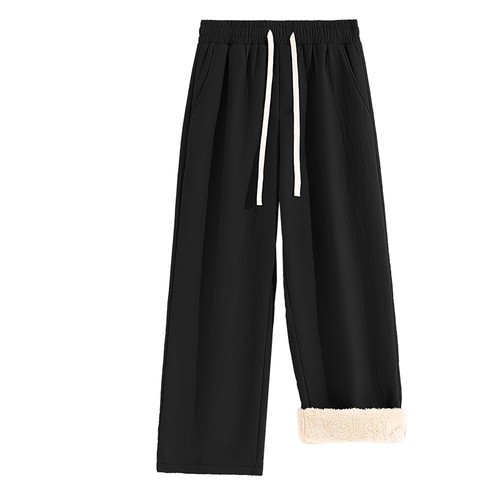 回力加绒裤子男秋冬季北极绒加厚休闲裤青少年宽松大码保暖棉裤A