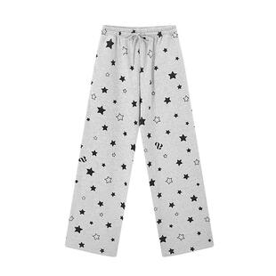 ablueberry 灰色星星休闲裤女26春宽松甜美卫裤学院韩系百搭长裤