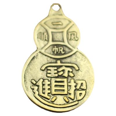 纯黄铜八卦葫芦平安随身挂件