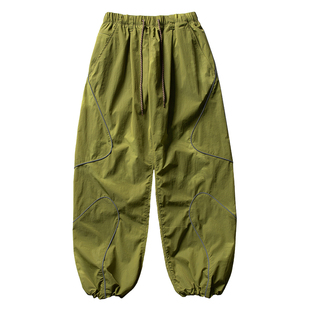 马切达秋季男款美式抽绳小众运动裤宽松百搭休闲长裤纯色潮牌裤子