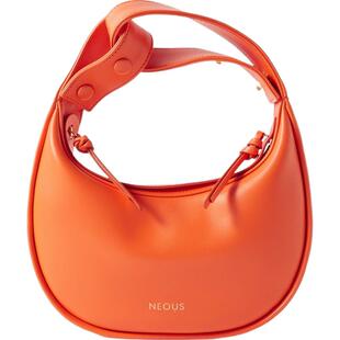 【礼物】Neous 女交织手柄皮革橘色单肩包