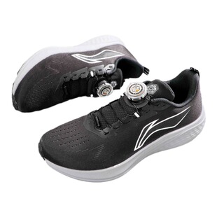 李宁旋钮运动鞋男款2024冬季新款赤兔7轻便黑色男士旋钮运动鞋子