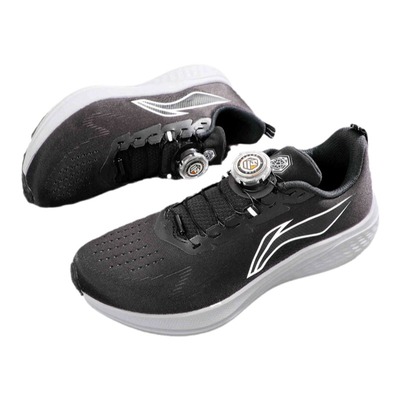 李宁旋钮运动鞋男款2024冬季新款赤兔7轻便黑色男士旋钮运动鞋子