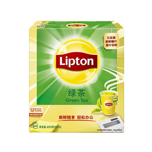 lipton立顿绿茶100包茉莉花茶办公餐饮袋泡茶立顿红茶官方旗舰店