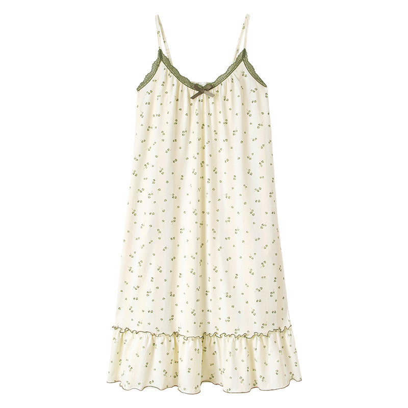 妮狄娅夏季家居服带胸垫款吊带裙