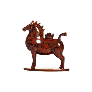 【马年礼物】乾唐轩活瓷马上有钱五花马摆饰送人礼物家居摆件