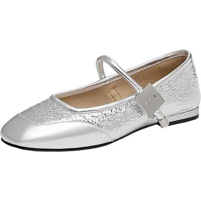 Tata他她银色玛丽珍鞋女