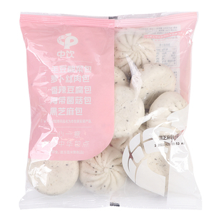 中饮食品黑芝麻包960g/12个早餐芝麻流汁包子速冻面点方便速食