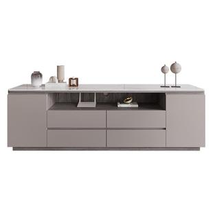 电视柜落地高款客厅家用地柜实木岩板长条柜收纳储物柜一体可定制