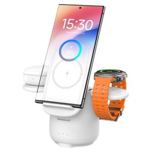 白鹄SwanScout707S 适用三星Galaxy S25系列Z Fold7手机三星Watch876手表buds 3/2 pro耳机三合一无线充电器