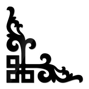 自粘四对角花边亚克力镜面墙贴影视吊顶天花板边框背景墙立体装饰