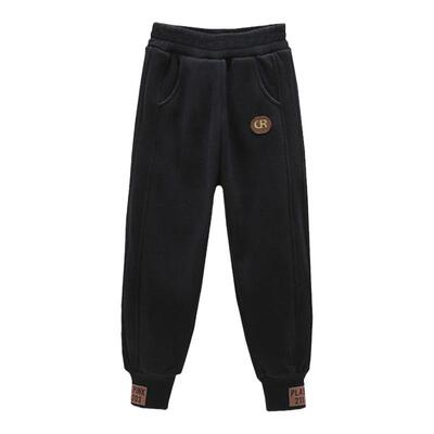 儿童加绒裤子一体薄绒卫裤不缩水