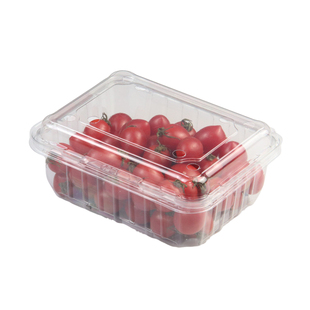 一次性水果包装盒透明有盖樱桃盒草莓盒长方形PET塑料500克果蔬盒