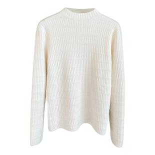 龙妹家加绒加厚白色毛衣女内搭2025新款冬季半高领针织上衣打底衫