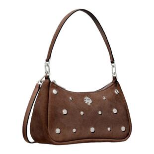 【6期免息】【新年礼物】Kate spadeKAYLA绒面饰钉小号手提包轻奢