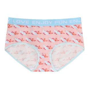 女内裤纯棉中腰三角收腹高弹宽腰带抑菌内档透气大码可爱印花卡通