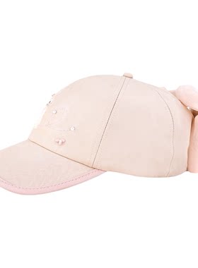阿吉豆帽子女粉色猫咪蕾丝棒球帽