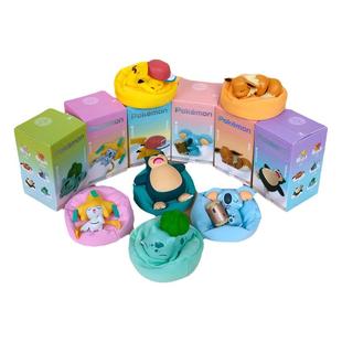 正版宝可梦皮卡丘妙蛙种子伊布车载摆件睡姿手办公仔汽车可爱卡通