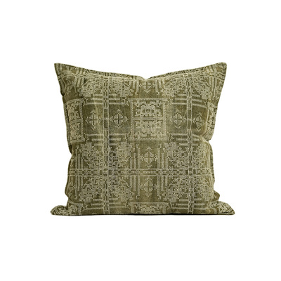 BACKTO卜凸家居民族风绿色抱枕自然侘寂沙发抱枕套民宿样板间靠枕