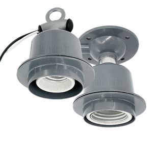 加厚E27螺口灯座户外防水灯头工厂工矿灯铜芯节能灯E40灯口铝灯罩