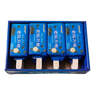 一盒8支-饼干味老哈工坊冰淇淋老哈方板雪糕牛奶味冰棒东北冷饮