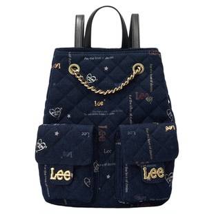 Lee2025新款链条双肩包女时尚外出百搭菱格背包小香风复古旅行包