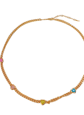 DSTYLE欧美小众彩色天然石项链女