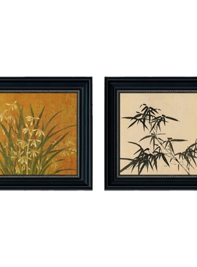中古风挂画竹子装饰画2024新款