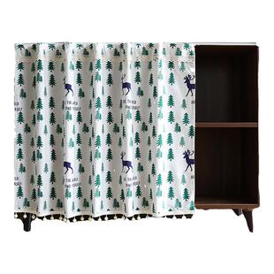 鞋架遮挡帘布柜子遮挡帘魔术贴厨房柜遮丑布免打孔布艺置物架自粘