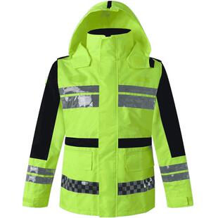 反光雨衣男交通救援安全服保安执勤加厚防暴雨荧光黄成人分体骑行