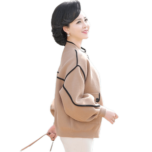 妈妈春秋装宽松外套中年女装洋气短款上衣服中老年秋冬薄款夹克40