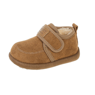 男童棉鞋男宝学步棉鞋2025冬季新款儿童雪地靴加绒加厚女童勃肯鞋