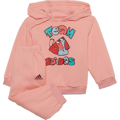 Adidas/阿迪达斯正品新款I OVER JOG婴童连帽运动套装H65815