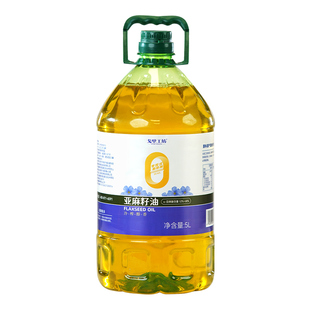 戈壁工坊亚麻籽油一级冷榨进口原料家用5L桶装食用健康亚麻酸
